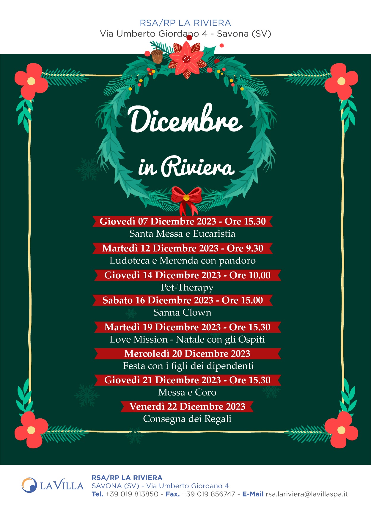 Dicembre in Riviera 2023_locandina rsa la riviera