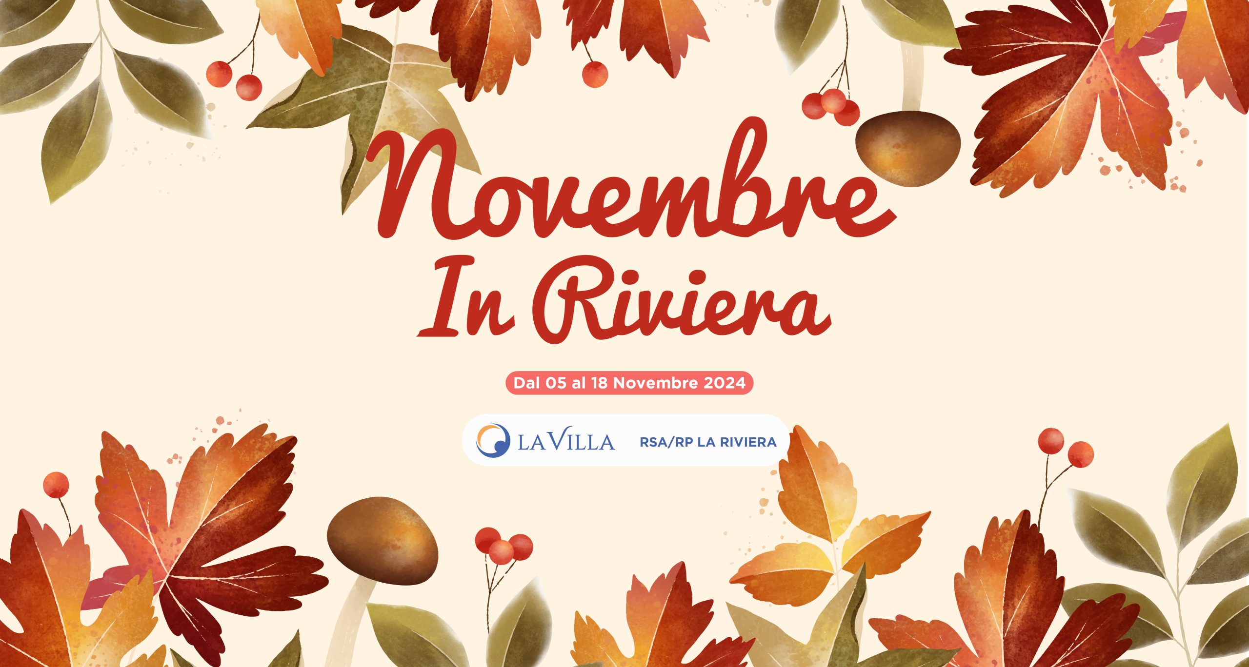 Gli appuntamenti di novembre a RSA/RP La Riviera