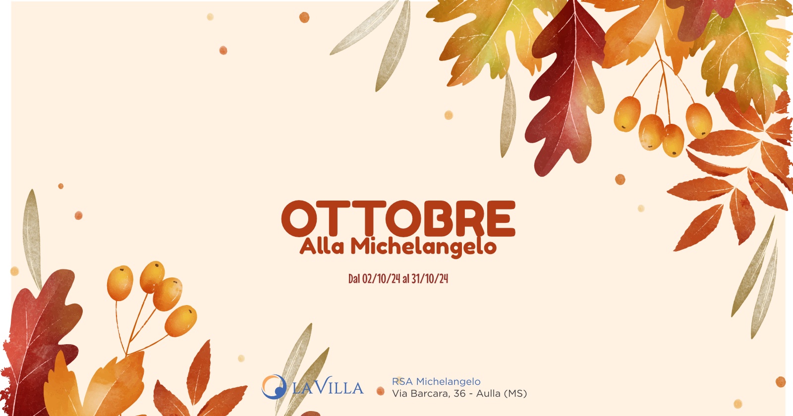 Gli eventi di ottobre a RSA Michelangelo